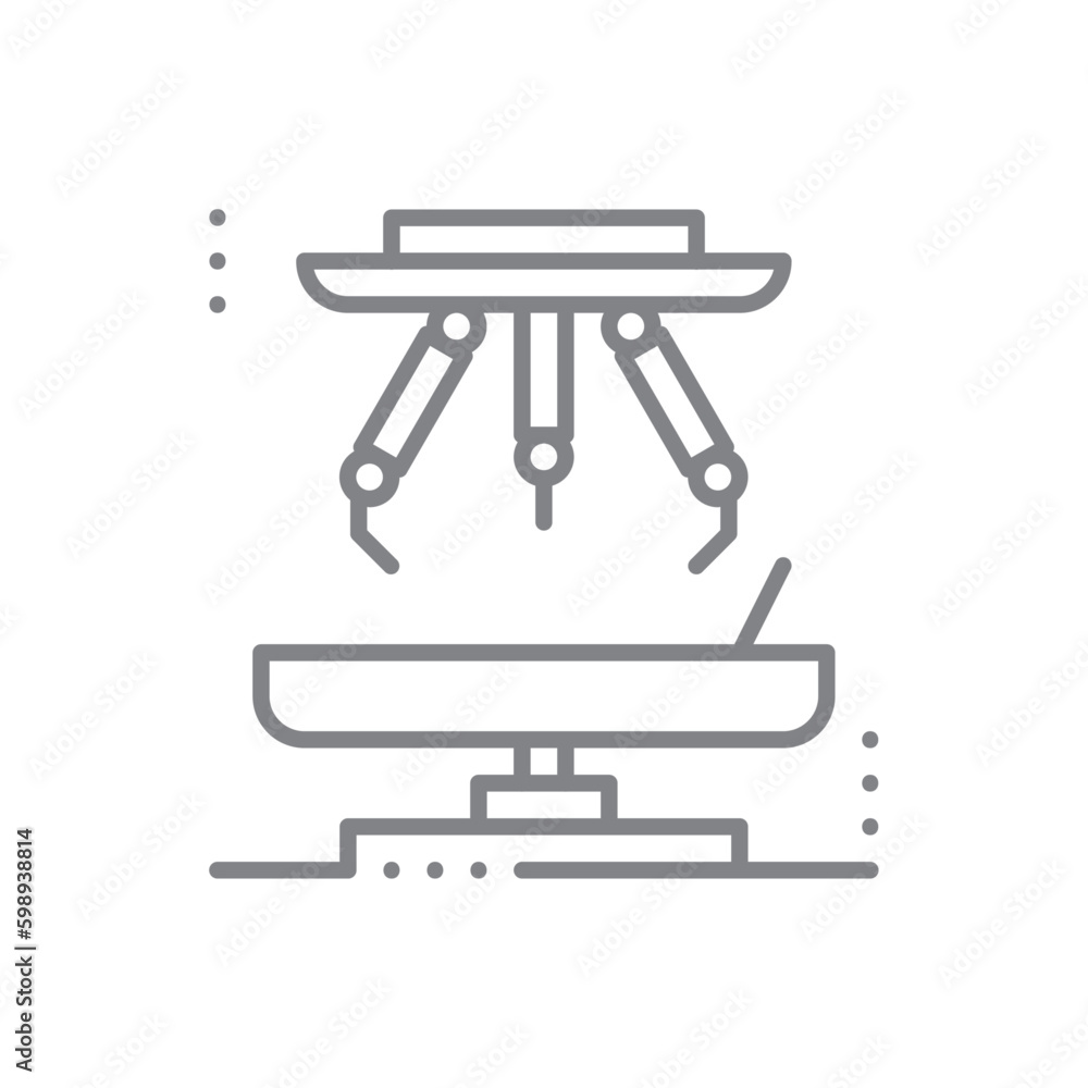 Robotic Surgery Digital Healthcare icon with black outline style. surgical, hospital, equipment, science, automation, artificial, operating. Vector illustration Robotic Surgery Digital Healthcare icon with black outline style. surgical, hospital, equipment, science, automation, artificial, operating. Vector illustration