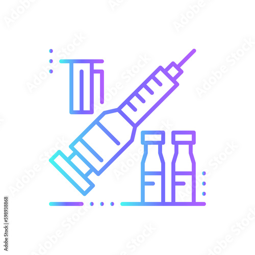 Insulin Pen Digital Healthcare icon with black outline style. injection, syringe, needle, medical, diabetic, disease, diabet. Vector illustration