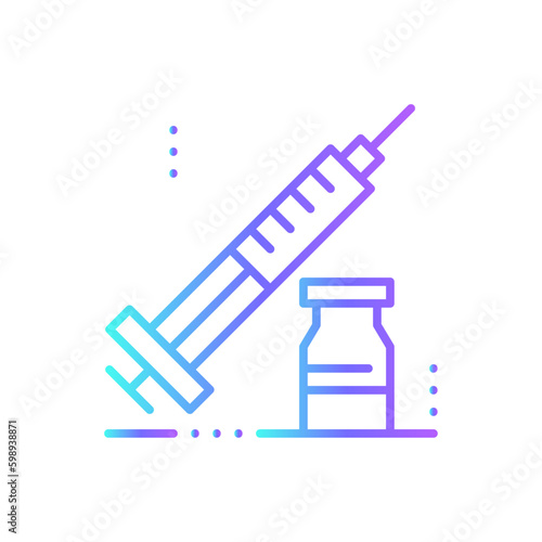 Syringe Digital Healthcare icon with blue duotone style. medicine, medical, health, injection, treatment, vaccine, care. Vector illustration