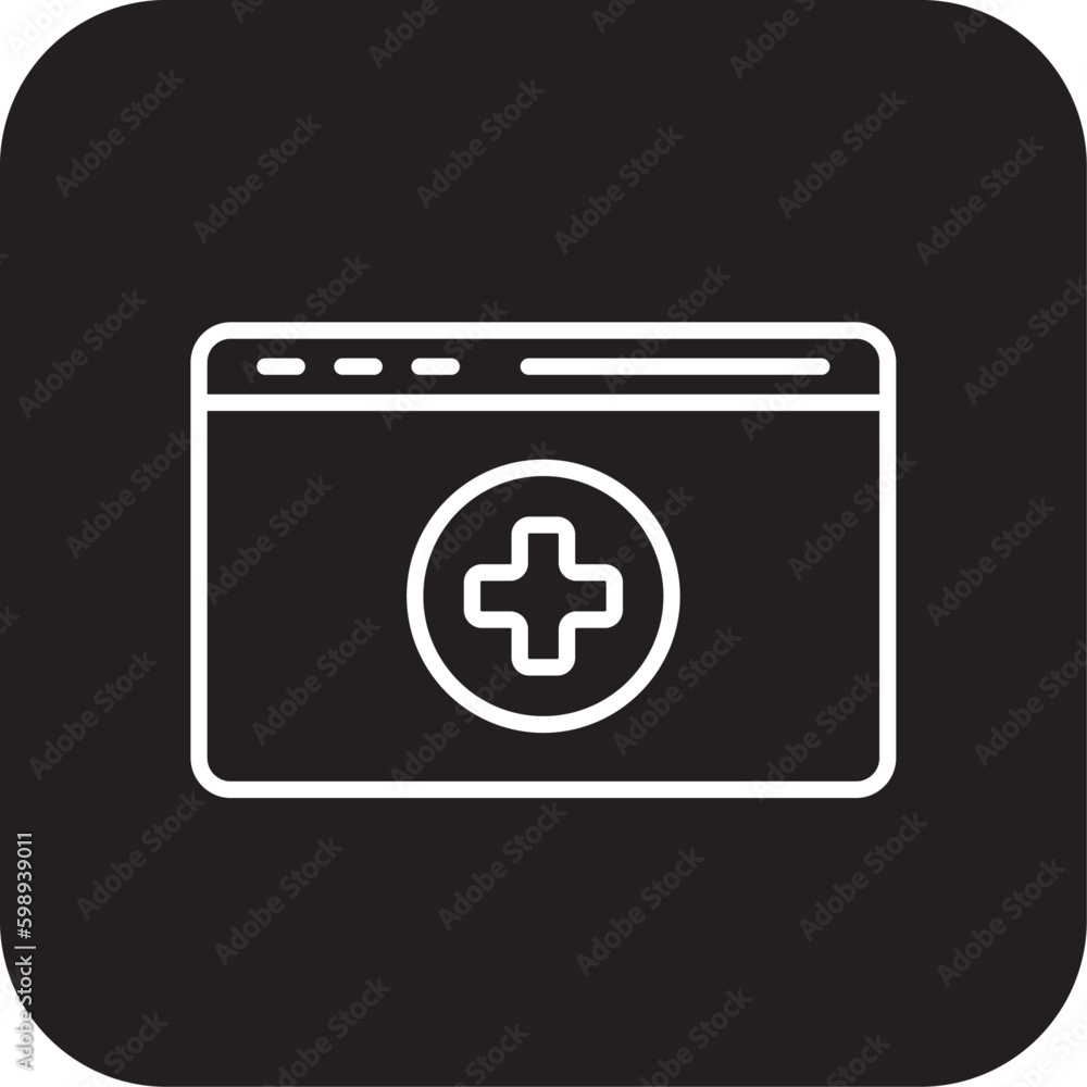 Medical Web Digital Healthcare icon with black filled line style. internet, media, health, education, mobile, modern, app. Vector illustration Medical Web Digital Healthcare icon with black filled line style. internet, media, health, education, mobile, modern, app. Vector illustration