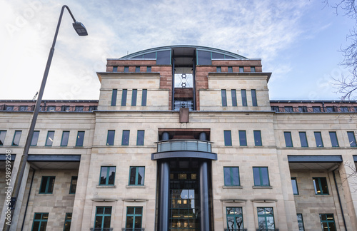 Front facade of Traverse Theatre in Edinburgh city, Scotland, UK