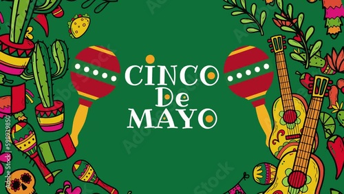Cinco de Mayo animated video with cinco de mayo background for Cinco de Mayo.