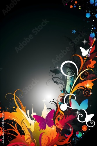 Colorful simple illustration for party, birthday, baby shower, bridal shower, graduation, business event, grand opening, anniversary draft & greetings card template. Generative AI technology.