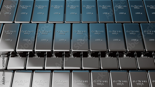 Canvastavla This is a clean 3D rendering of platinum bars, which serves as a background with a sleek and contemporary appearance