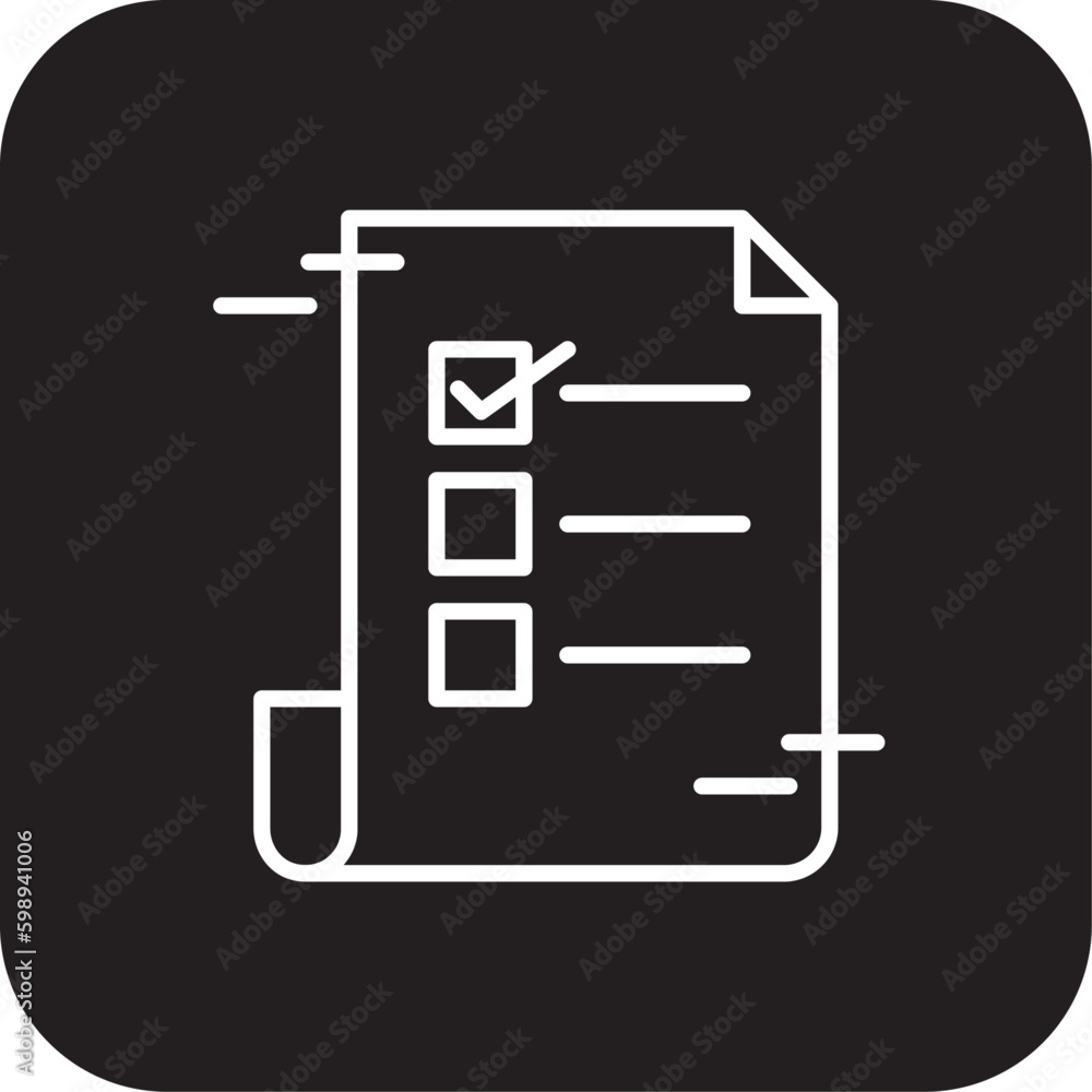 Checklist Meeting icon with black filled line style. test, document, form, agreement, checkmark, report, note. Vector illustration