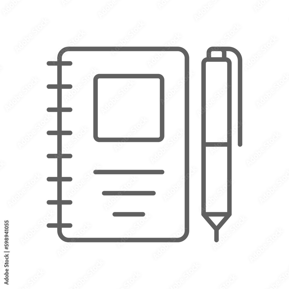 Note Meeting icon with black outline style. paper, pen, document, page, message, form, write. Vector illustration Note Meeting icon with black outline style. paper, pen, document, page, message, form, write. Vector illustration
