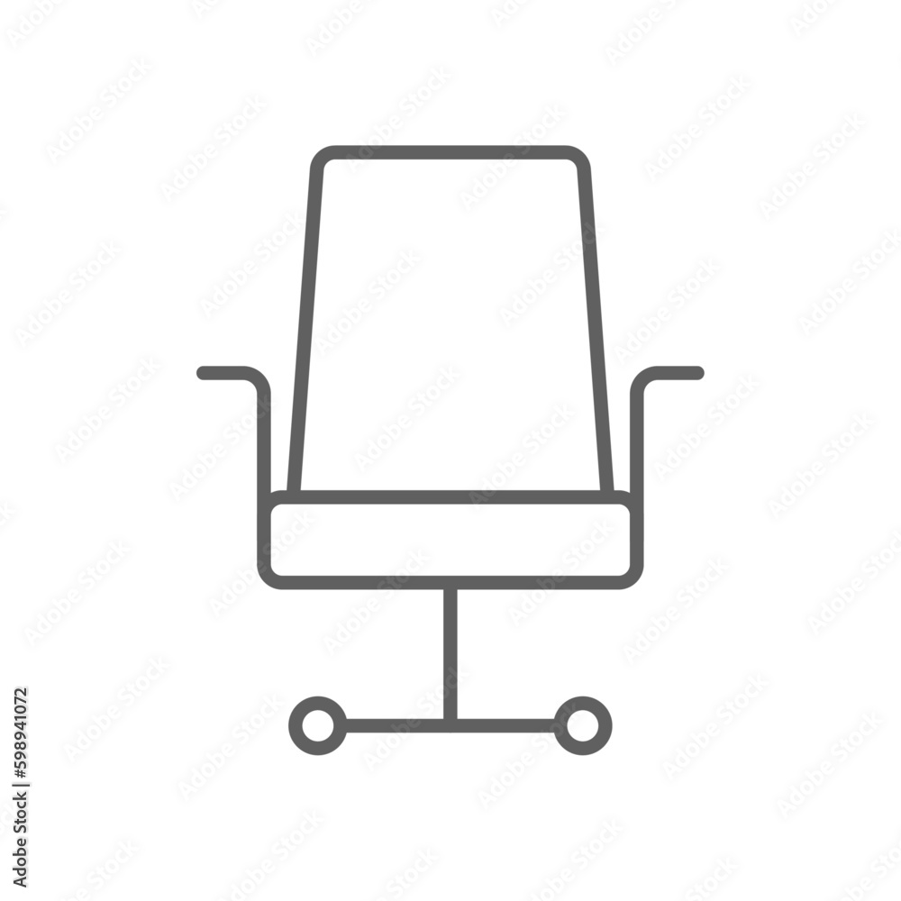 Chair Meeting icon with black outline style. office, conference, table, room, training, seminar, desk. Vector illustration Chair Meeting icon with black outline style. office, conference, table, room, training, seminar, desk. Vector illustration