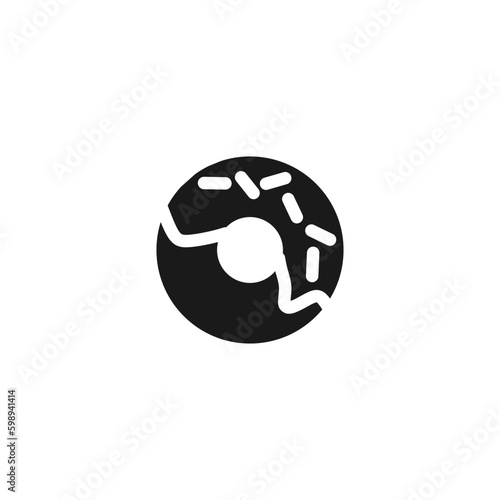 Doughnut or Donut black fill icon, vector illustration logo template in trendy style. Editable graphic resources for many purposes.