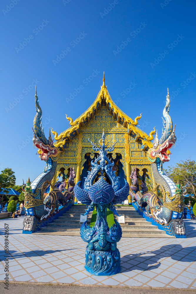 The Wat Rong Suea Ten (Blue Temple) in Chiang Rai, Thailand