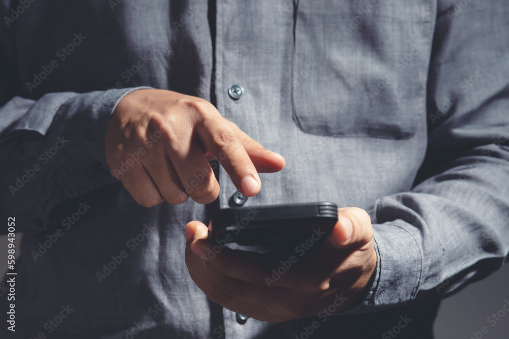 Young Man using mobile smart phone. Young Man using mobile smart phone.