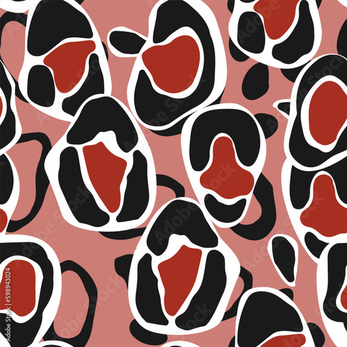 Gepard Drawing Vector Seamless Pattern. Acrylic