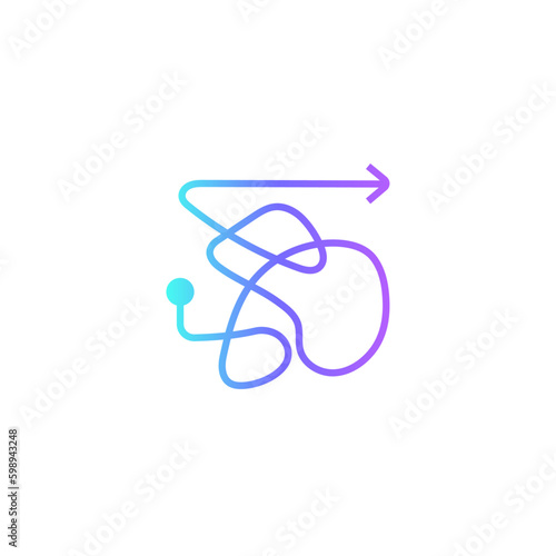 Chaos Crisis management icon with blue duotone style. abstract, chaotic, messy, scribble, confusion, confused, mind. Vector illustration