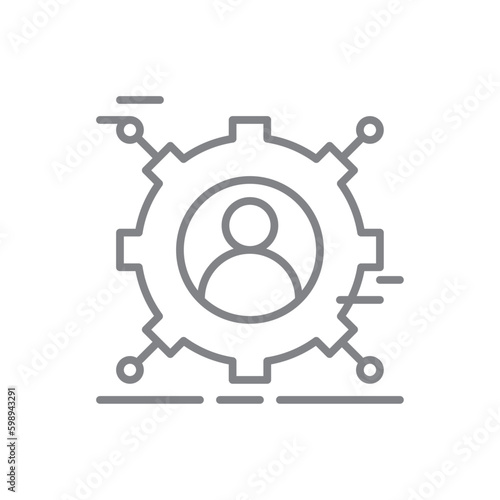 Abilities Crisis management icon with black outline style. human, skill, career, improvement, capability, potential, talent. Vector illustration