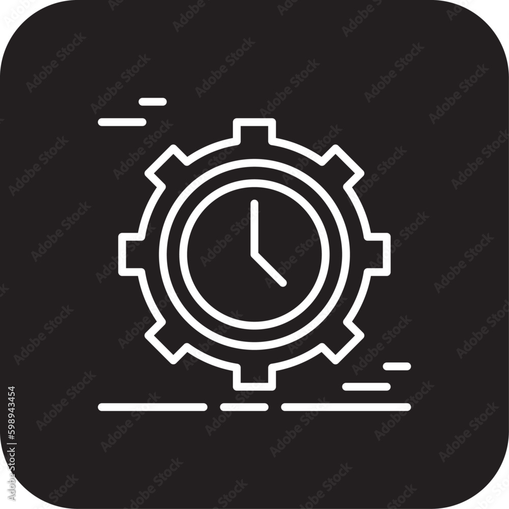 Time Setting Crisis management icon with black filled line style. clock, management, concept, gear, process, watch, hour. Vector illustration Time Setting Crisis management icon with black filled line style. clock, management, concept, gear, process, watch, hour. Vector illustration