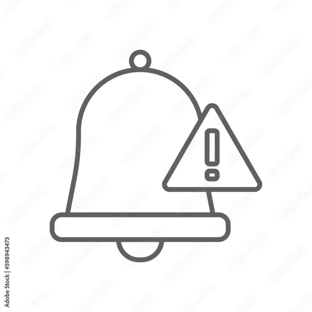 Alert Crisis management icon with black outline style. message, attention, alarm, caution, reminder, bell, security. Vector illustration Alert Crisis management icon with black outline style. message, attention, alarm, caution, reminder, bell, security. Vector illustration