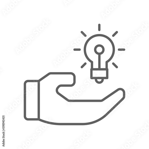Solution Crisis management icon with black outline style. idea, innovation, bulb, creative, lightbulb, invention, inspiration. Vector illustration
