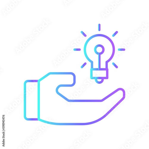 Solution Crisis management icon with blue duotone style. idea, innovation, bulb, creative, lightbulb, invention, inspiration. Vector illustration