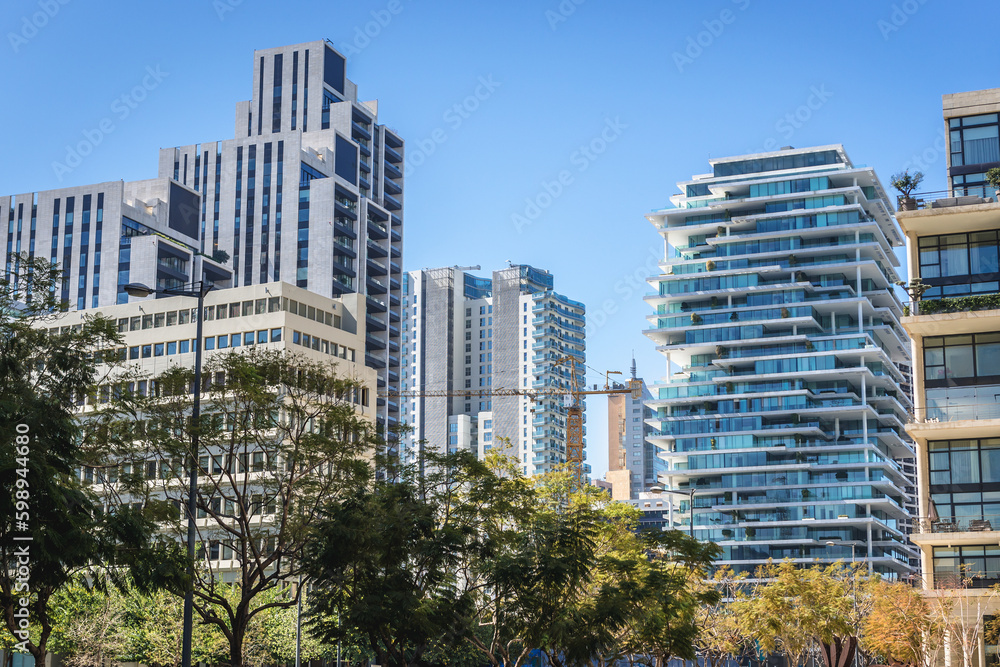 Fototapeta premium Beirut Terraces and 3Beirut apartment buildings in Beirut capital city, Lebanon