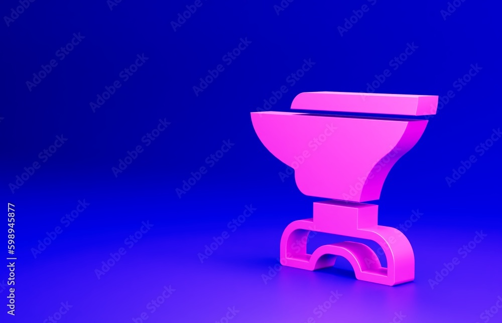 Pink Anvil for blacksmithing and hammer icon isolated on blue background. Metal forging. Forge tool. Minimalism concept. 3D render illustration Pink Anvil for blacksmithing and hammer icon isolated on blue background. Metal forging. Forge tool. Minimalism concept. 3D render illustration