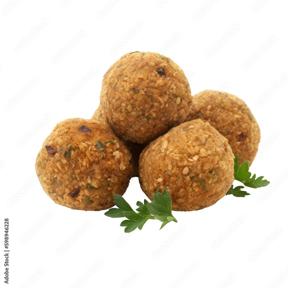 falafel isolated on a transparent background, generative ai falafel isolated on a transparent background, generative ai
