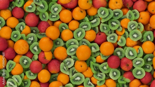 Illustration of Tropical Fruits Motifs
