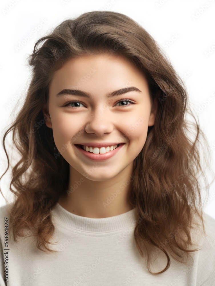 Portrait photo of young smile confident woman. Generative AI Portrait photo of young smile confident woman. Generative AI