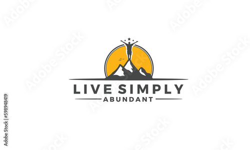 People based logo design for Mounting climbing, hiking, exploration, and outdoor