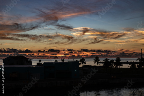 sunset over the beach