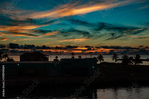sunset over the beach