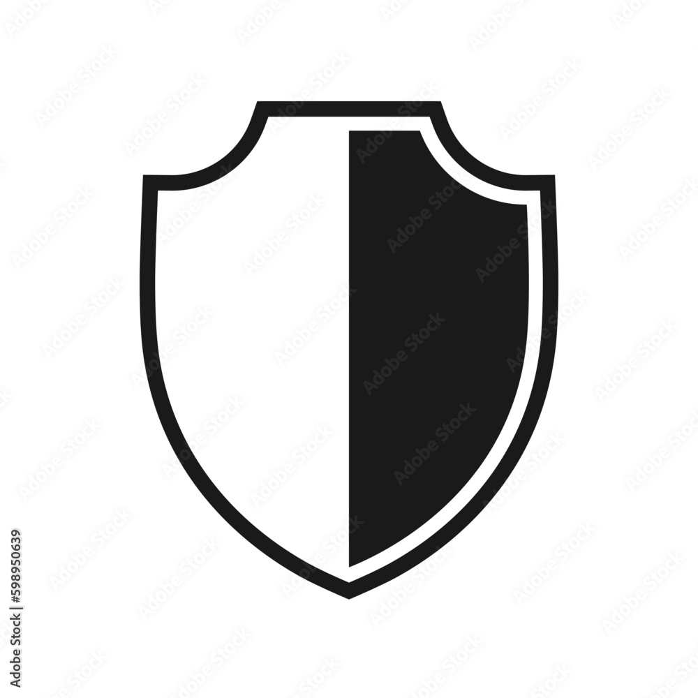 Shield graphic icon. Shield sign isolated on white background. Web protection symbol. Vector illustration Shield graphic icon. Shield sign isolated on white background. Web protection symbol. Vector illustration