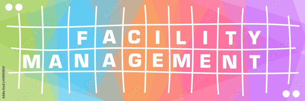 Facility Management Colorful Texture Lines Boxes Text Facility Management Colorful Texture Lines Boxes Text