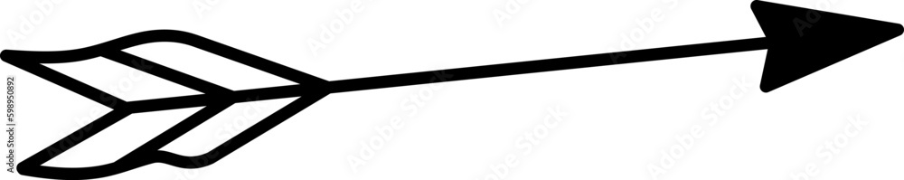 Outline Doodle Bow Arrow