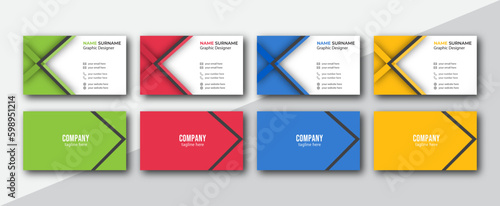 professional looking business identity card set design of different colors,corporate business visiting card