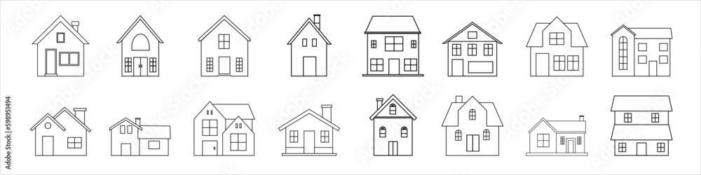 Home icon vector set. House illustration sign collection. Hotel symbol or logo.