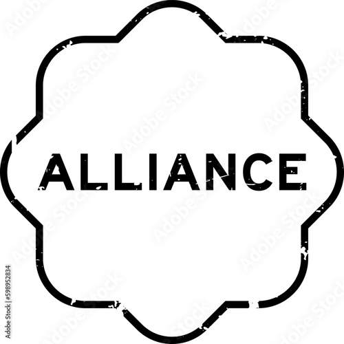 Grunge black alliance word rubber seal stamp on white background