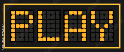 Orange color led banner in word play on black background