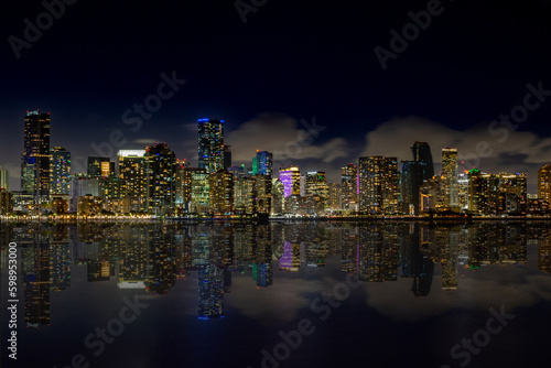 city skyline at night