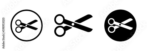 Scissors, shears vector illustration. Paper or hair cut icon. Steel cutter business sing.