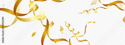 Yellow Streamer Falling Vector Panoramic