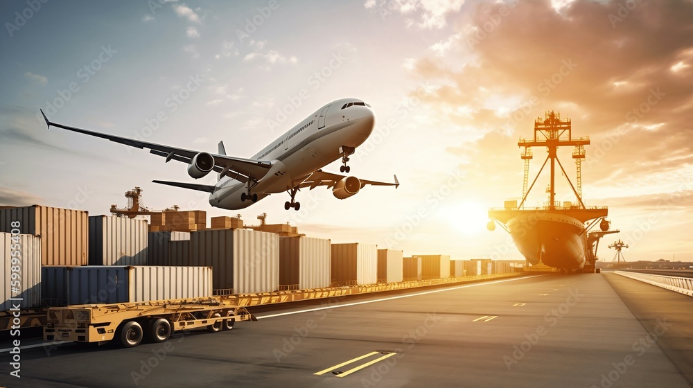 International freight services background. Ai generative International freight services background. Ai generative