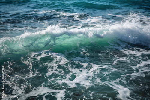 Fond d'écran sur une vague dans l'océan » IA générative