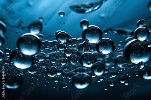 Fond d'écran avec des bulles d'air dans l'eau de l'océan » IA générative