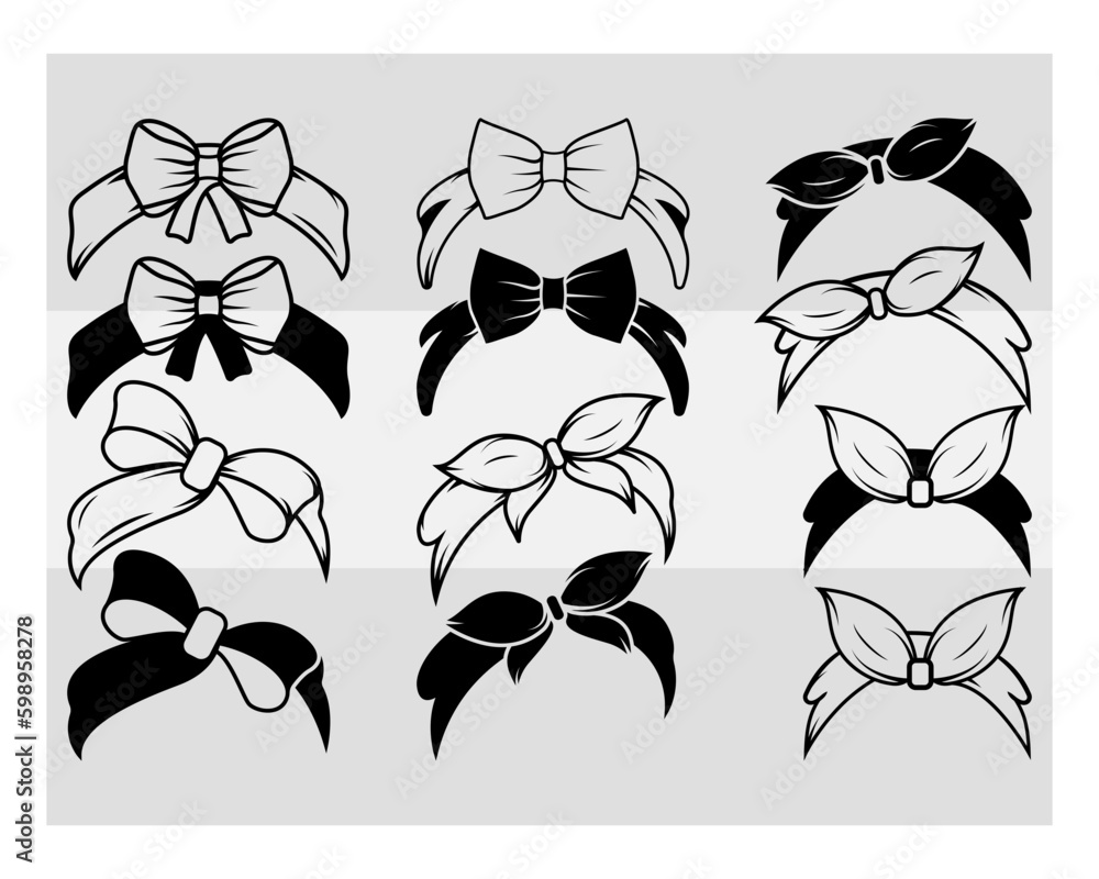 Bandana SVG Bundle Vintage Headbands Bandana Headbands Svg