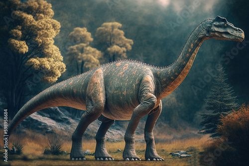 Prehistoric Brachiosaurus Dinosaur - Ai Generative