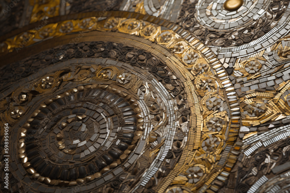 Fond d'écran de spirales avec de l'or et de l'argent » IA générative