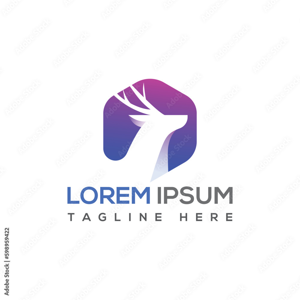 Abstract Modern Deer Logo Template Abstract Modern Deer Logo Template
