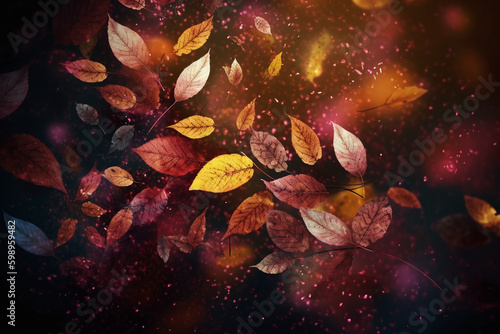 Fond d'écran de feuilles d'automne s'envolant » IA générative