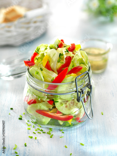 Eisbergsalat-Gurke-Paprika