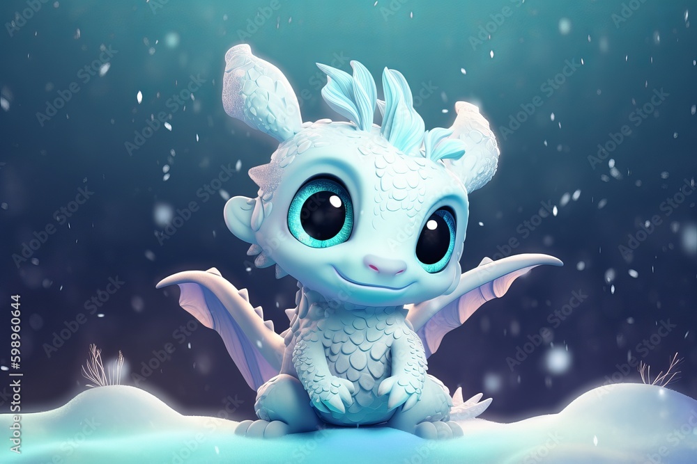 Obraz premium Dragon Ball Winter from generative ai