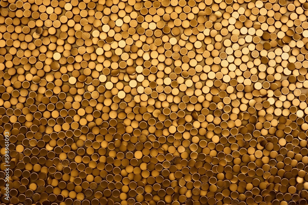 Vue de haut sur des confettis dorés » IA générative Vue de haut sur des confettis dorés » IA générative